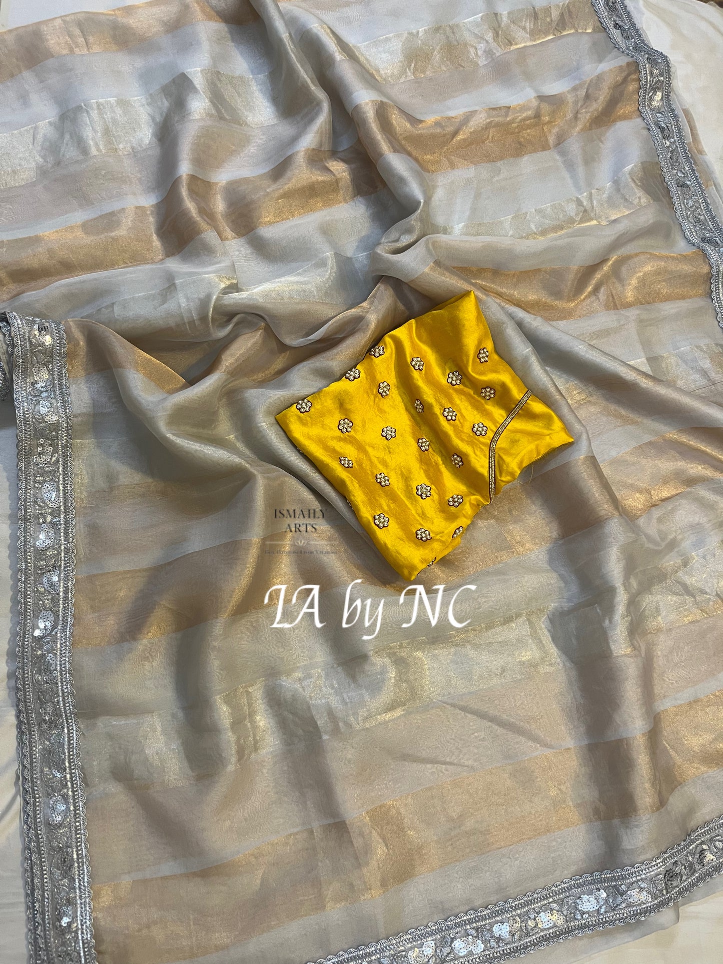 Ivory Banarasi Pure Tissue Silk Saree