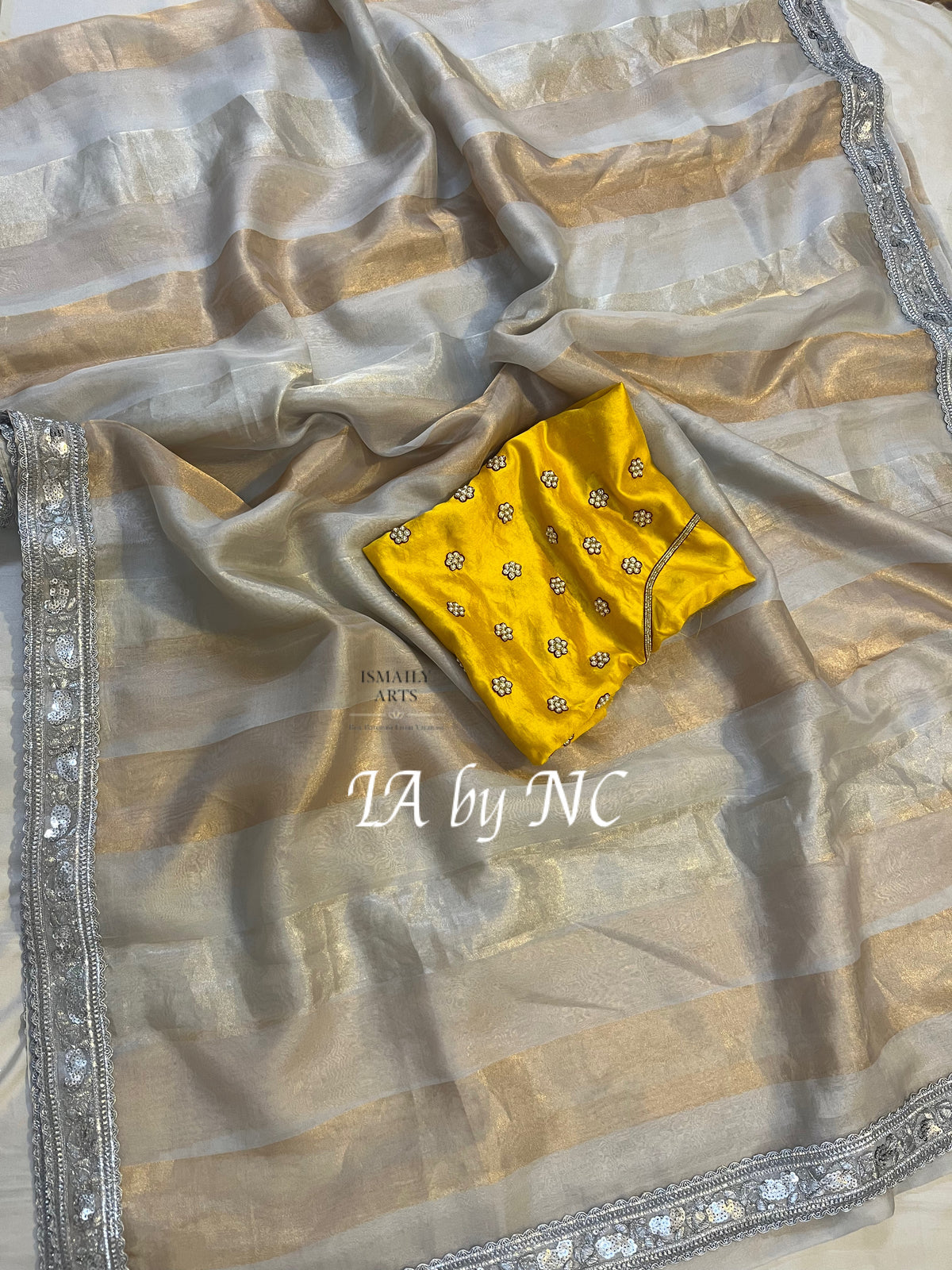 Ivory Banarasi Pure Tissue Silk Saree