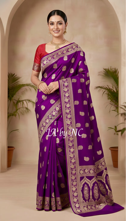 Lollipop Banarasi Mashru Katan Silk Saree