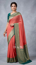 Scarlet Banarasi Pure Khaddi Georgette Saree