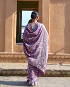 Mauve Banarasi Pure Khaddi Tussar Georgette Saree
