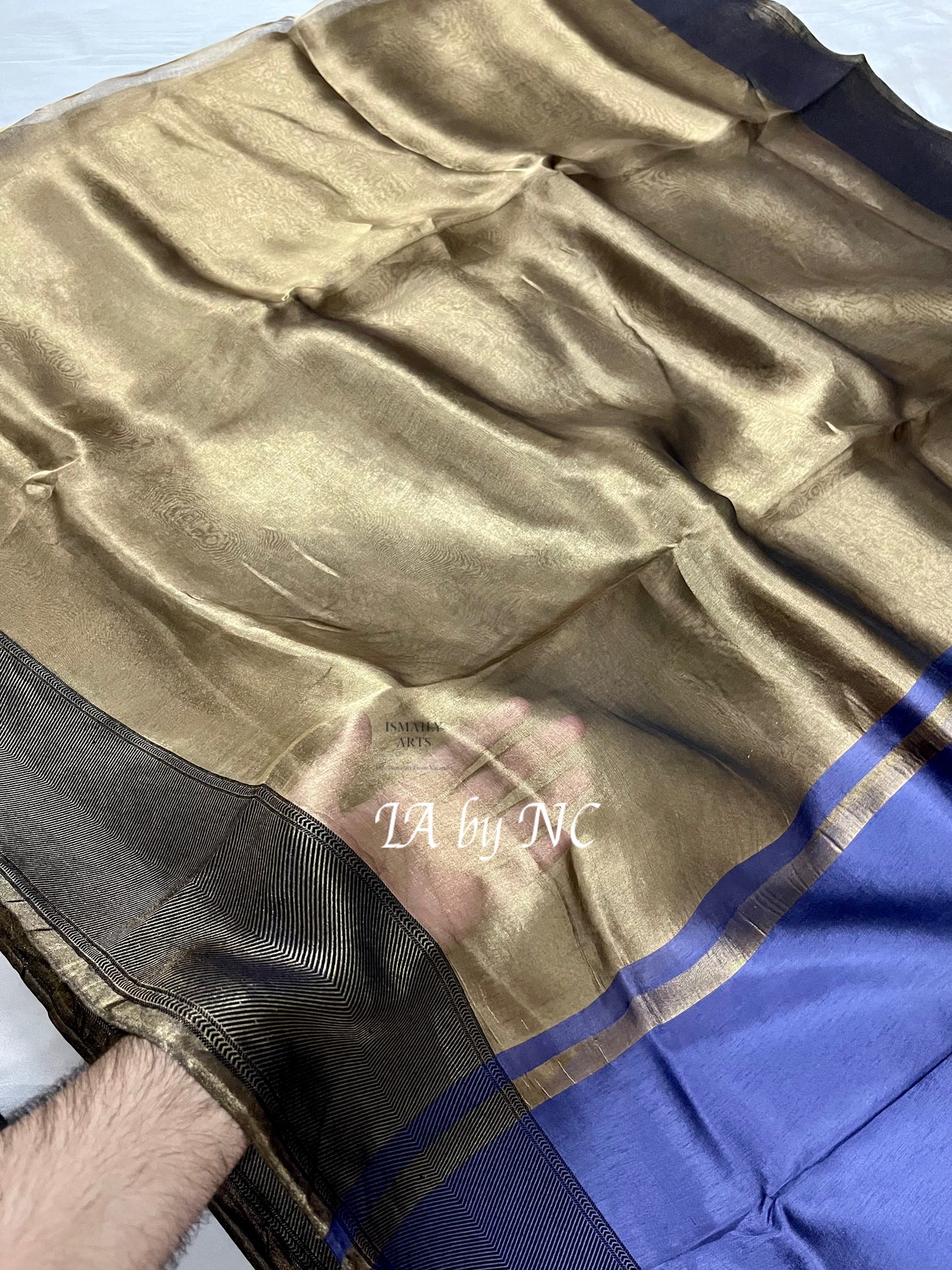 Navy Banarasi Pure Tissue Silk Saree