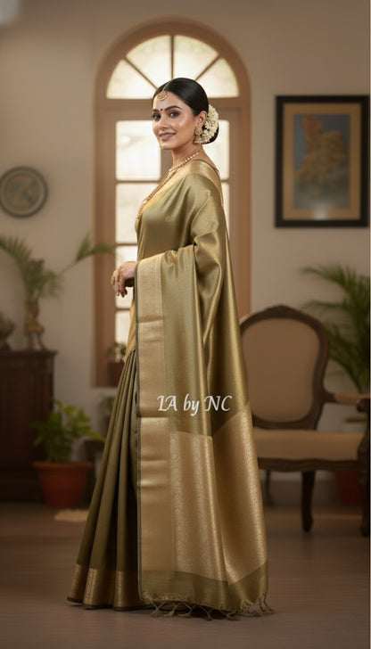 Black Banarasi Pure Tissue Silk Saree