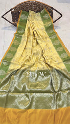 Bumblebee Banarasi Pure Katan Silk Raw Mango Saree