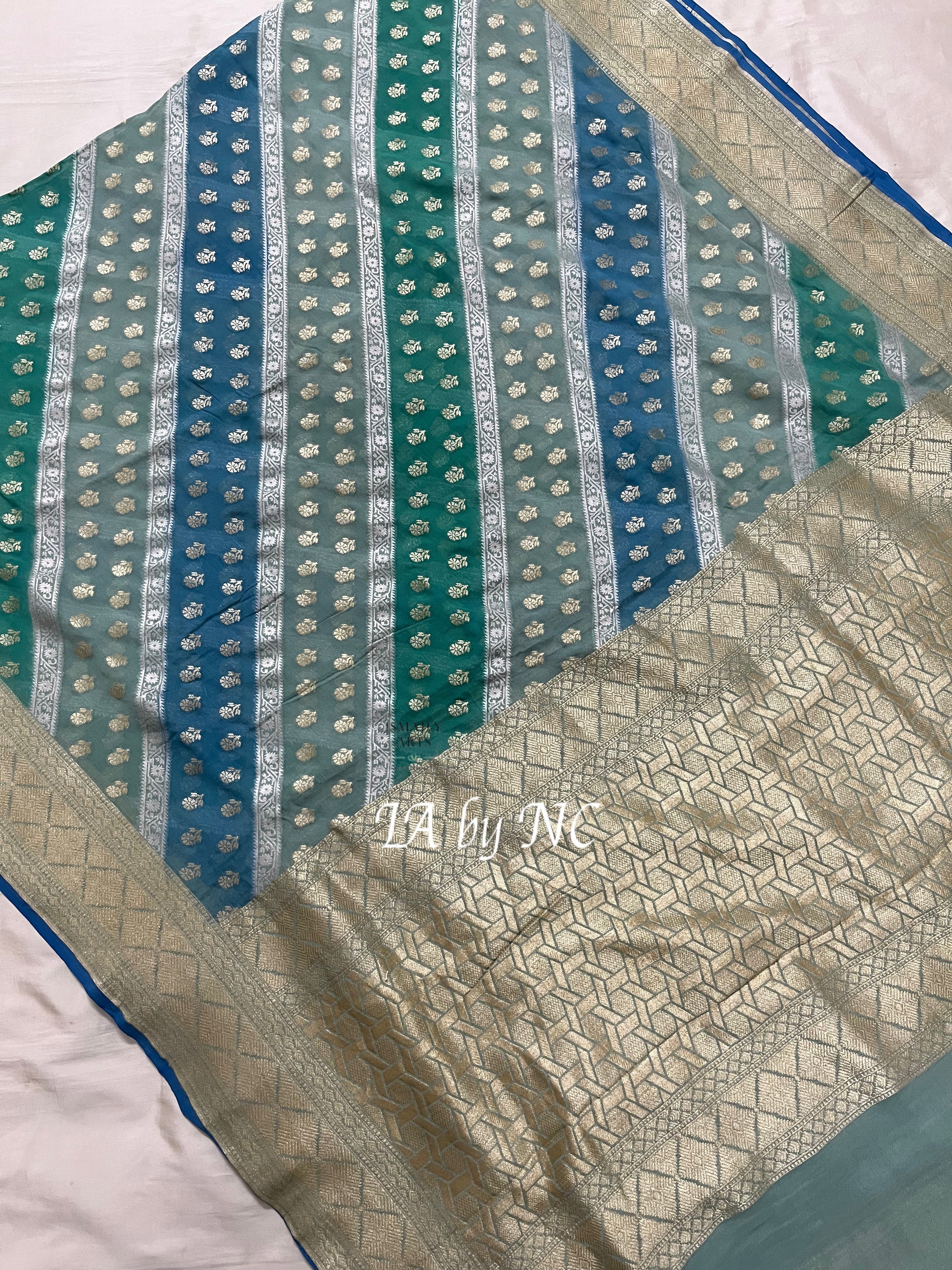 Sky Banarasi Pure Khaddi Georgette Saree