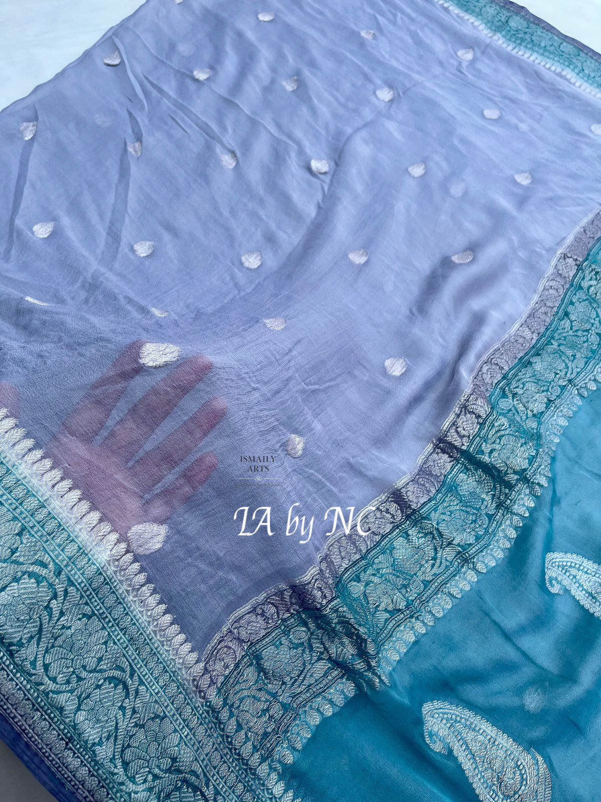Steel Banarasi Pure Khaddi Georgette Kadwa Saree