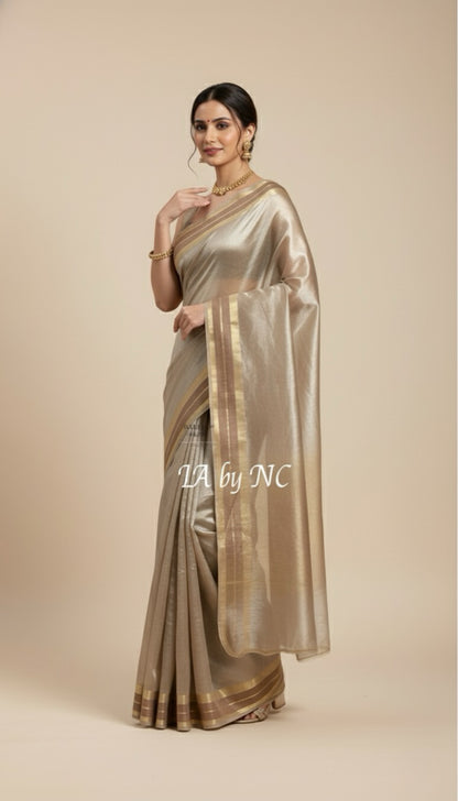 Caramel Banarasi Pure Tissue Silk Saree
