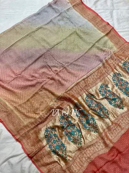 French Banarasi Pure Khaddi Georgette Saree