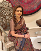 Nita Ambani’s Egyptian Banarasi Pure Katan Silk Meenakari Brocade Saree