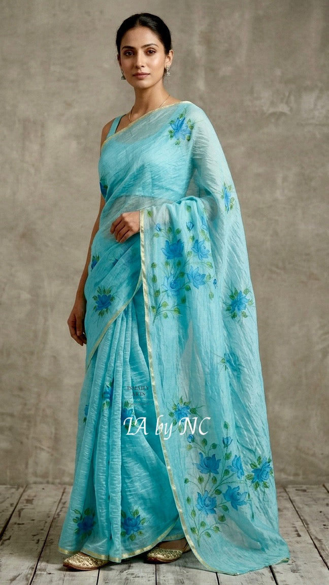 Baby Banarasi Pure Kora Organza Saree