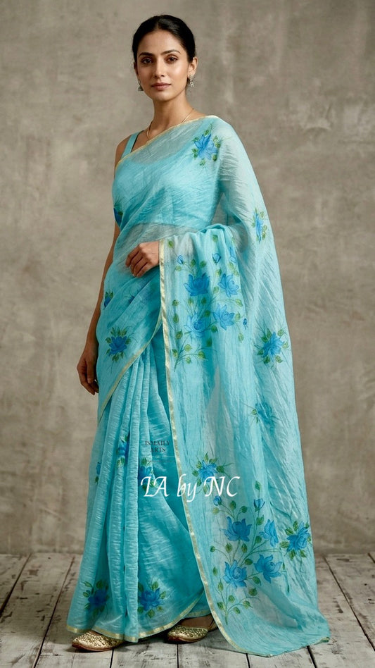 Baby Banarasi Pure Kora Organza Saree