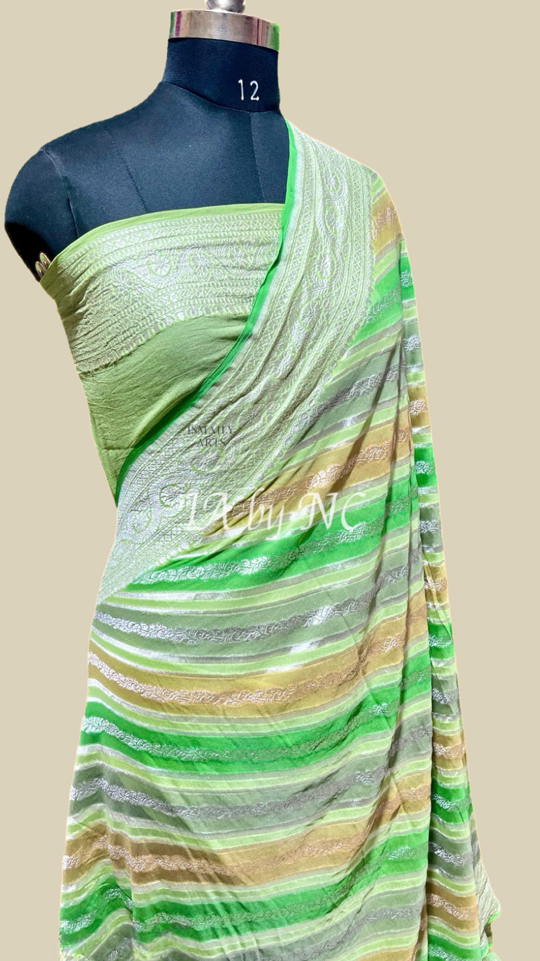 Pista Banarasi Pure Khaddi Georgette Saree