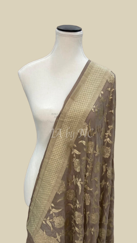 Cedar Banarasi Pure Khaddi Georgette Dupatta
