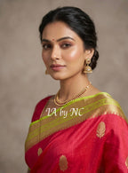 Crimson Banarasi Pure Kora Organza Kadwa Saree