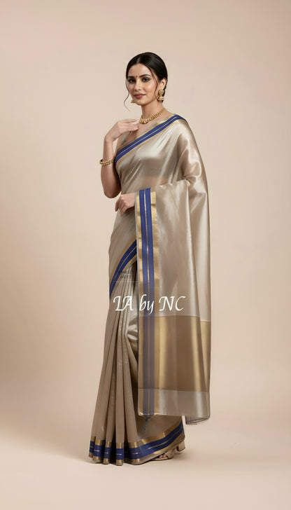 Prussian Banarasi Pure Tissue Silk Saree