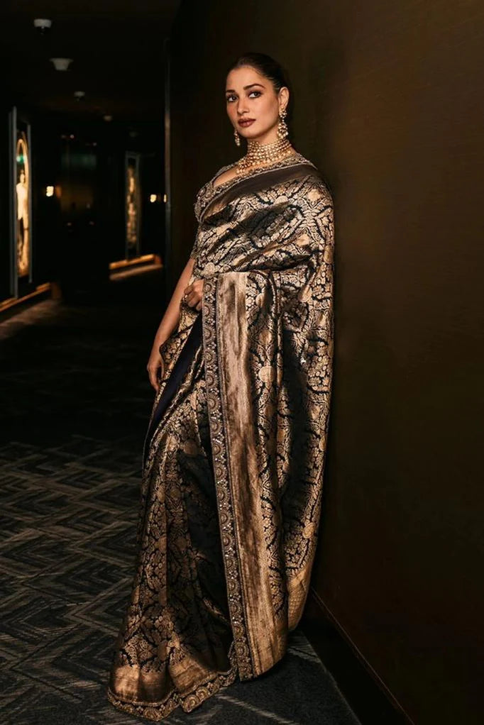 Tamanna Bhatia Banarasi Pure Katan Silk Pattu Brocade Saree