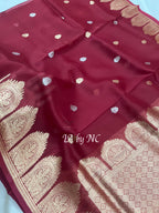 Barn Banarasi Pure Kora Silk Kadwa Saree
