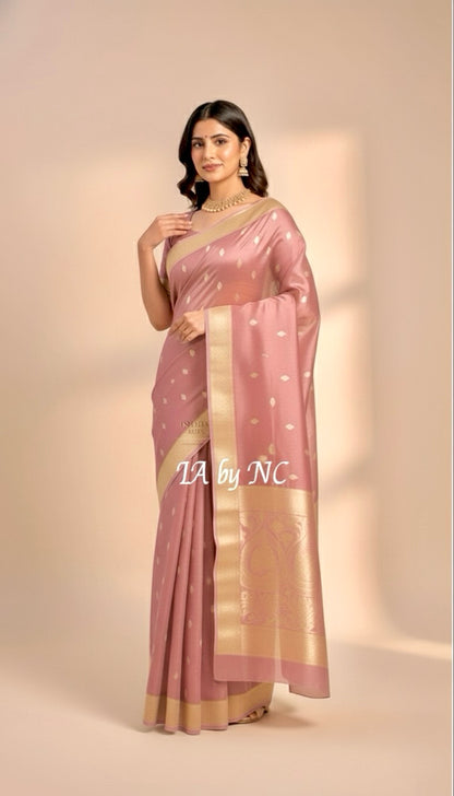 French Banarasi Pure Tissue Silk Sona Rupa Kadwa Saree