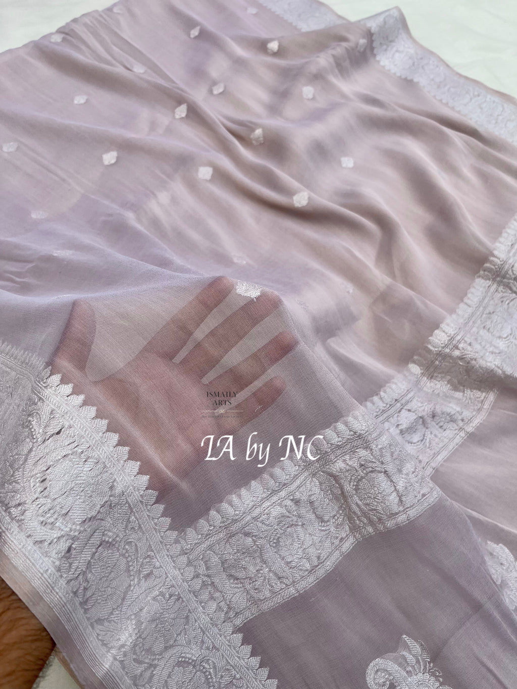 Natural Banarasi Pure Khaddi Tissue Georgette Kadwa Saree