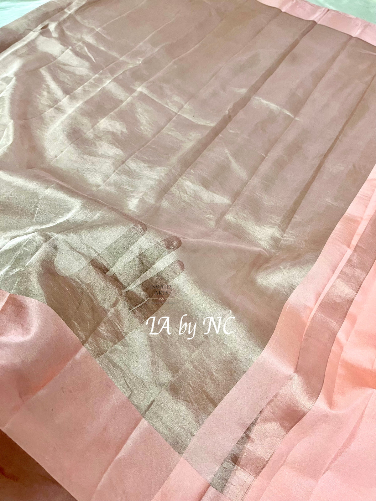 Flamingo Banarasi Pure Tissue Silk Saree - Satin Border