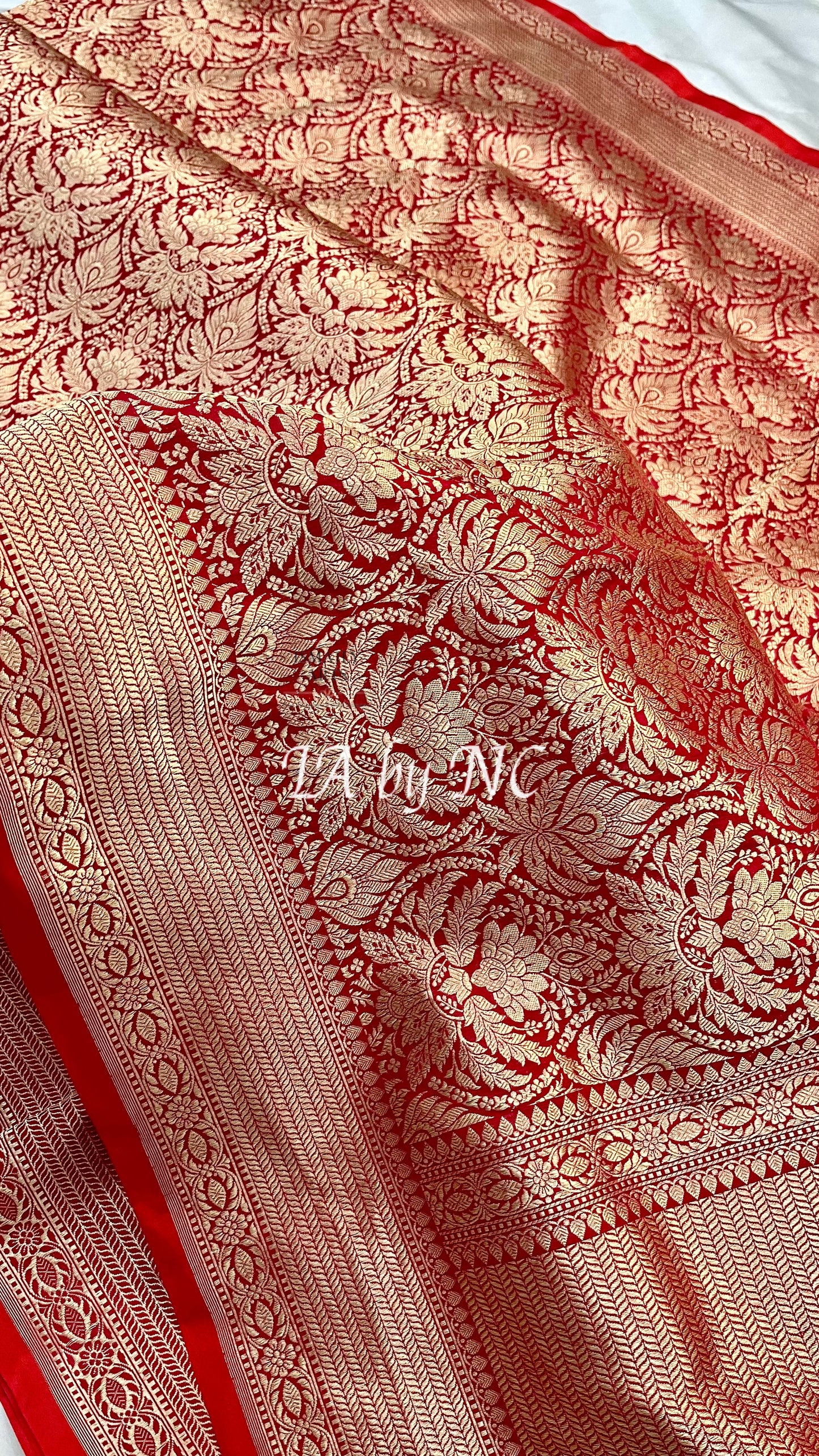 Crimson Banarasi Pure Katan Silk Brocade Saree