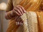 Tangerine Banarasi Pure Tissue Silk Saree