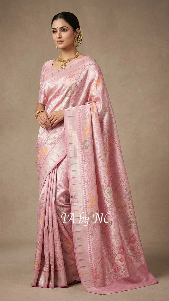 Punch Banarasi Pure Khaddi Tussar Georgette Brocade Saree