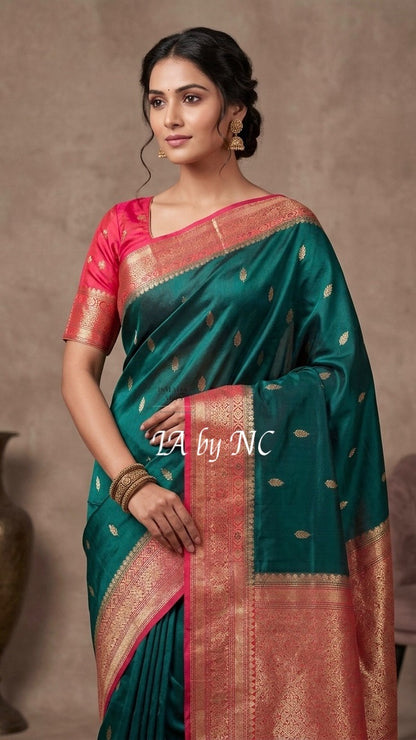 Sacramento Banarasi Pure Kora Silk Kadwa Saree