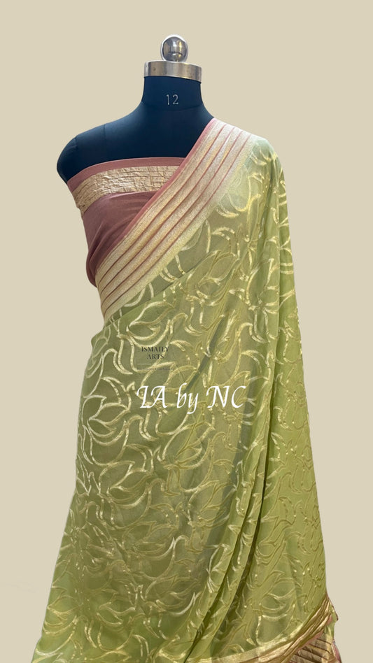 Sage Banarasi Pure Khaddi Georgette Saree