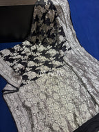 Black Banarasi Pure Khaddi Georgette Saree