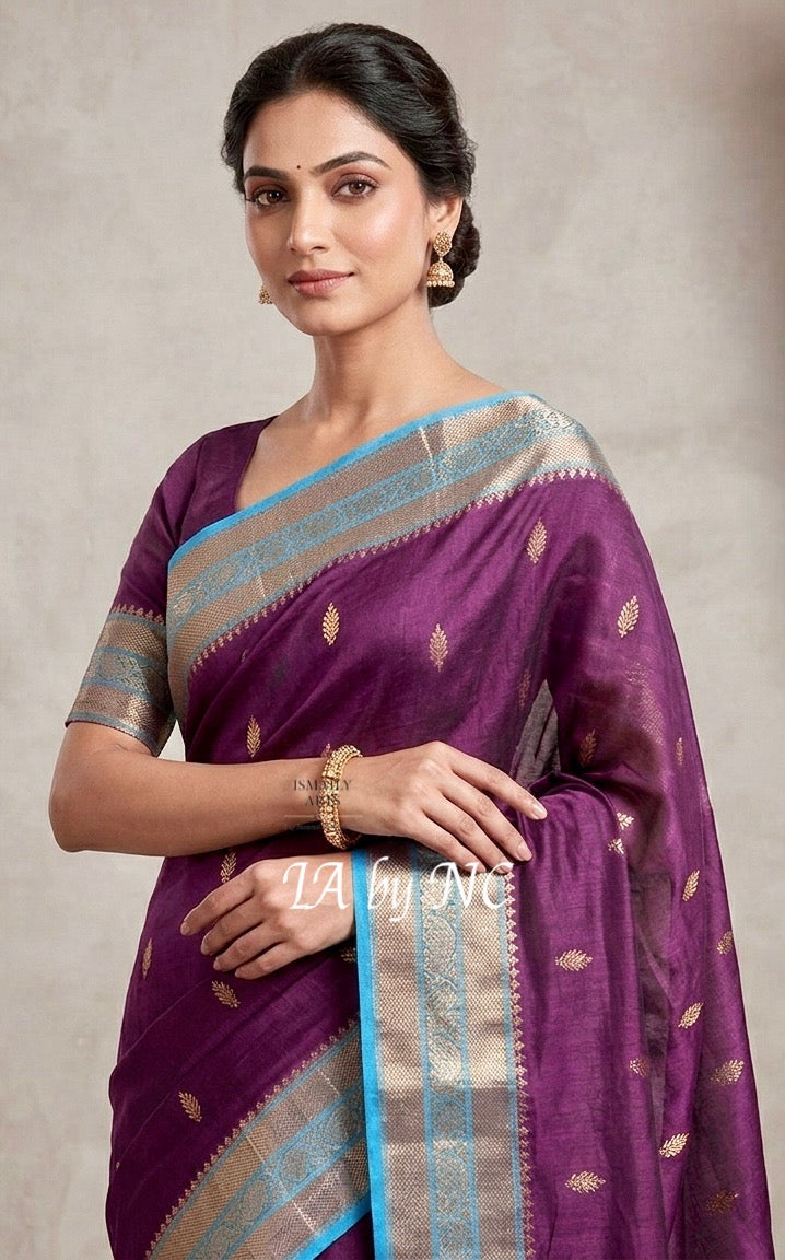Byzantine Banarasi Pure Kora Organza Kadwa Saree