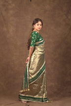 Sacramento Banarasi Pure Tissue Silk Saree - Double Katan Border