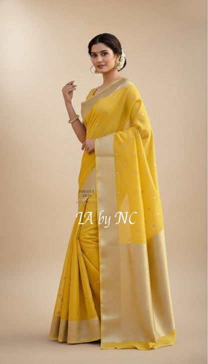 Bumblebee Banarasi Pure Kora Silk Kadwa Saree