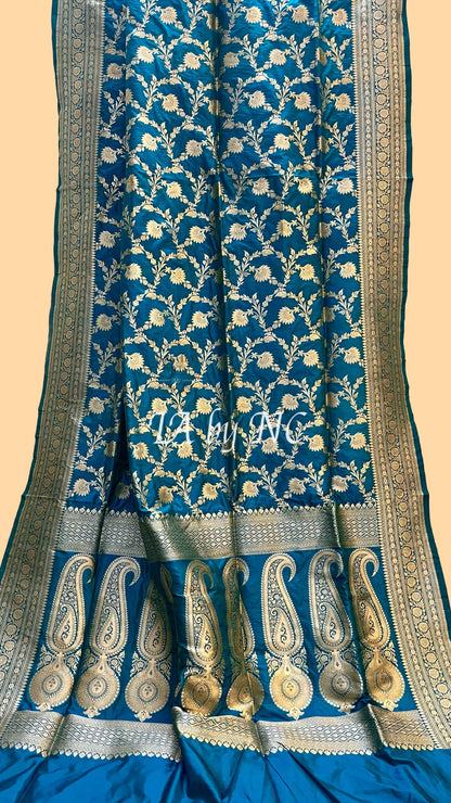 Prussian Banarasi Pure Katan Silk Pattu Saree