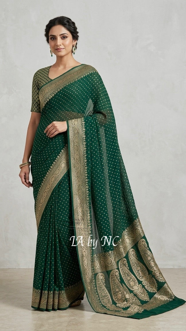Sacramento Banarasi Pure Khaddi Crepe Georgette Saree