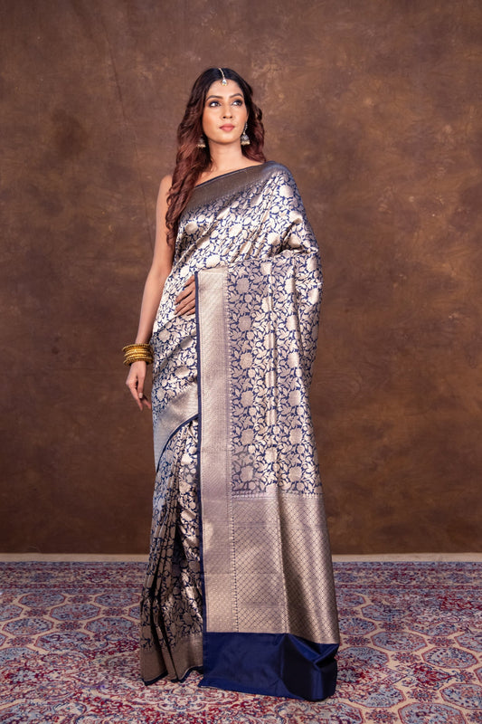 Space Banarasi Pure Katan Silk Brocade Saree