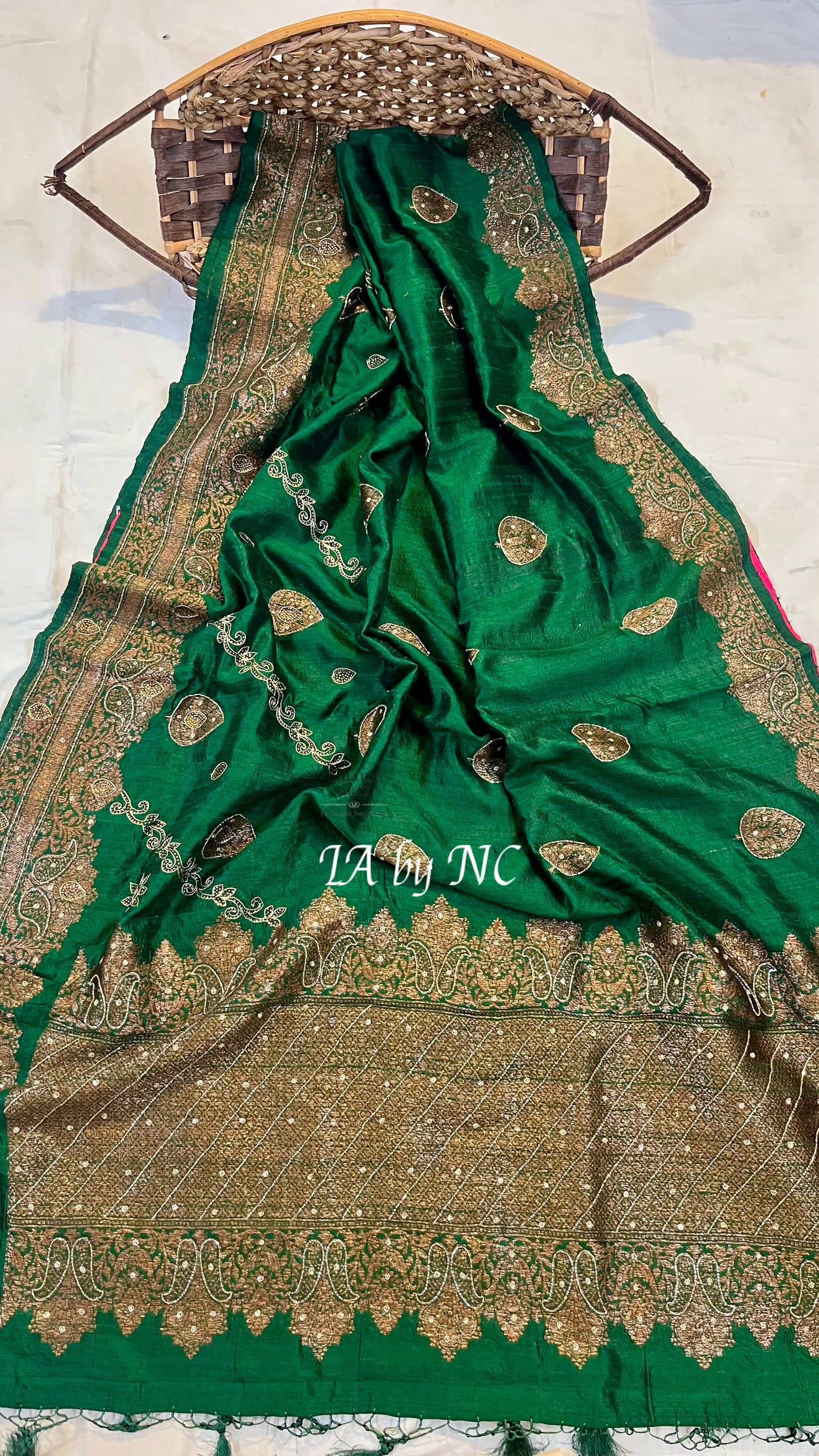 Sacramento Banarasi Pure Khaddi Tussar Georgette Handwork Saree