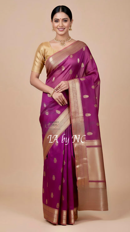 Fandango Banarasi Pure Kora Silk Kadwa Saree