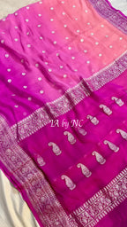Rani Banarasi Pure Khaddi Georgette Kadwa Saree