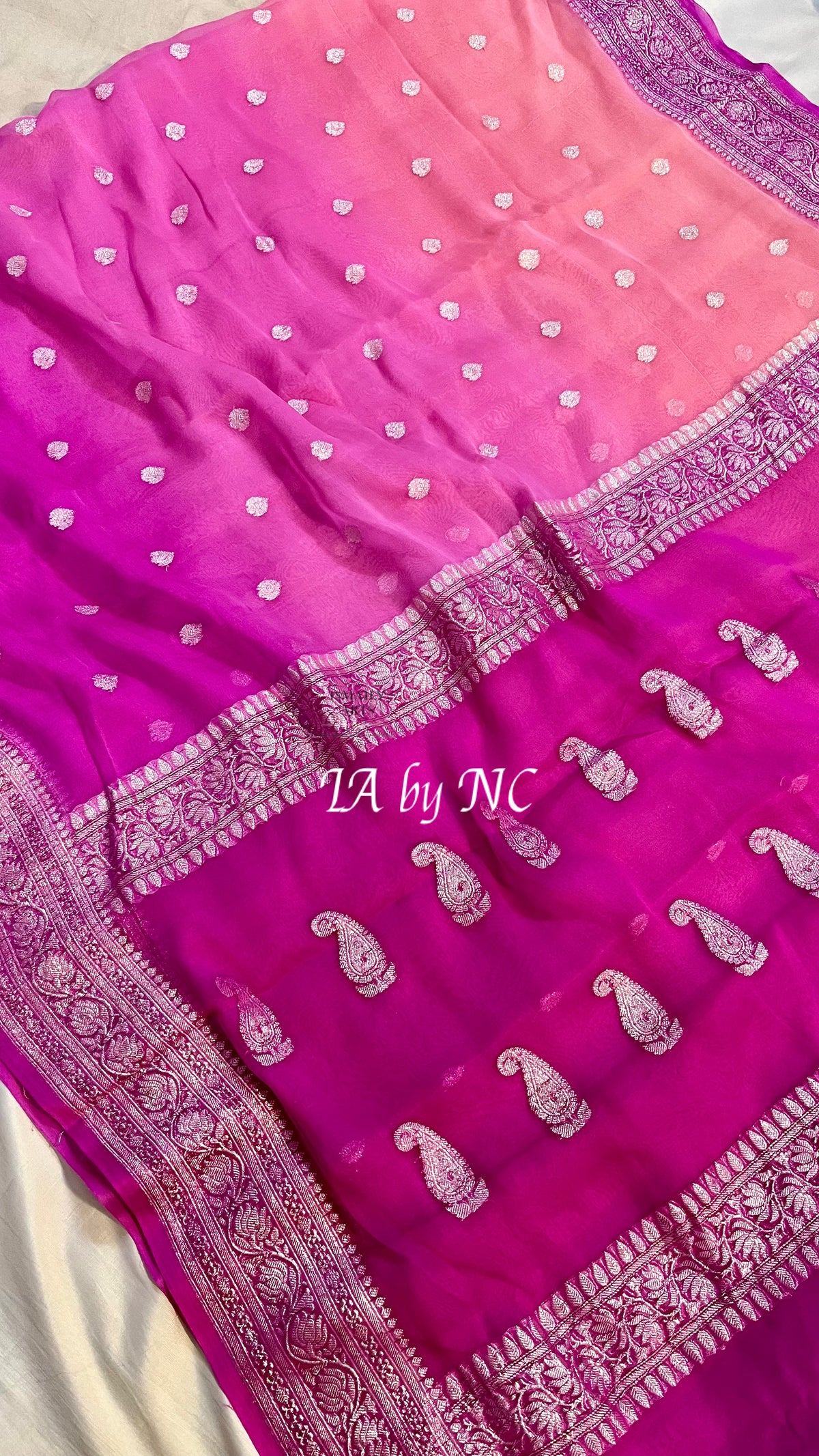 Rani Banarasi Pure Khaddi Georgette Kadwa Saree
