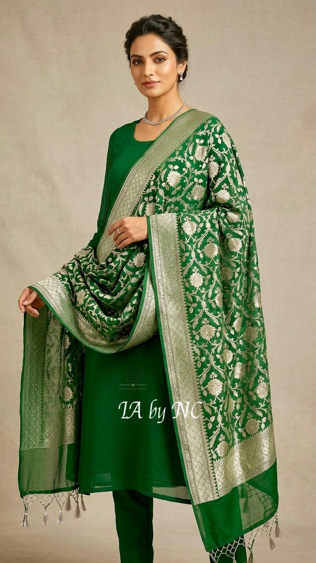 Forest Banarasi Pure Khaddi Georgette Dupatta