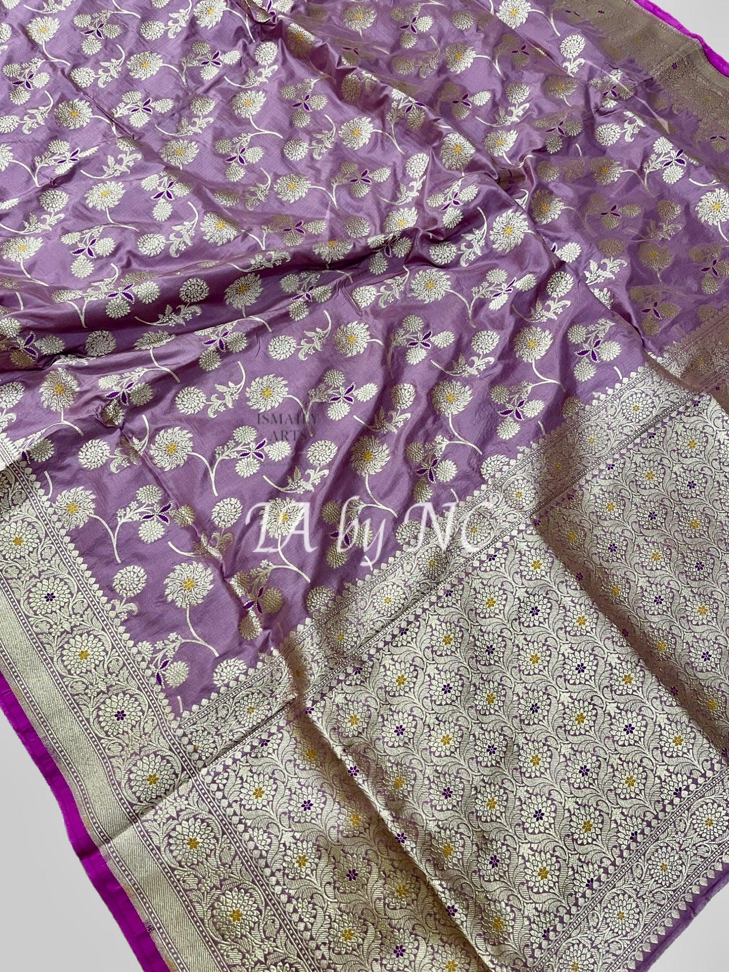 African Banarasi Pure Katan Silk Meenakari Pattu Saree