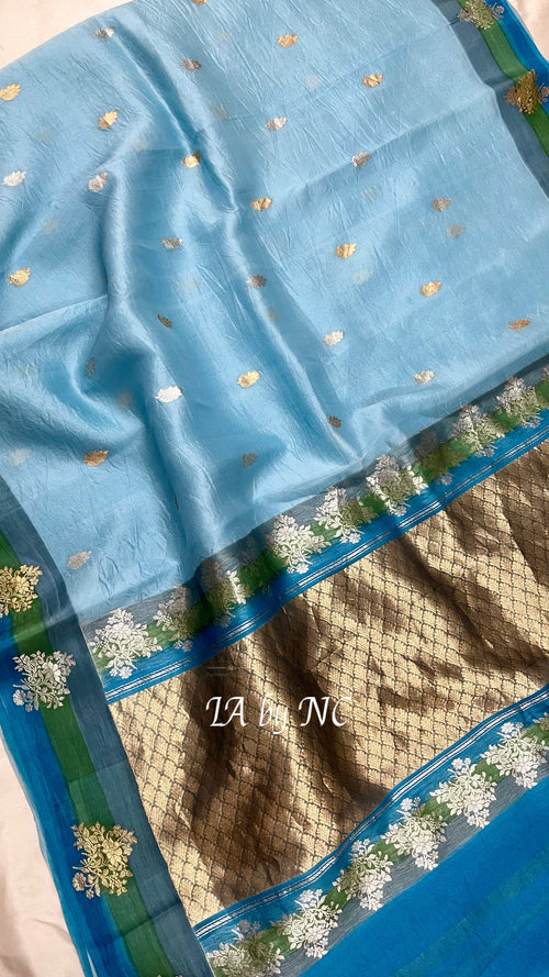 Baby Banarasi Pure Kora Silk Kadwa Saree