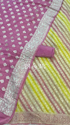 Plum Banarasi Pure Khaddi Georgette Dress Materials