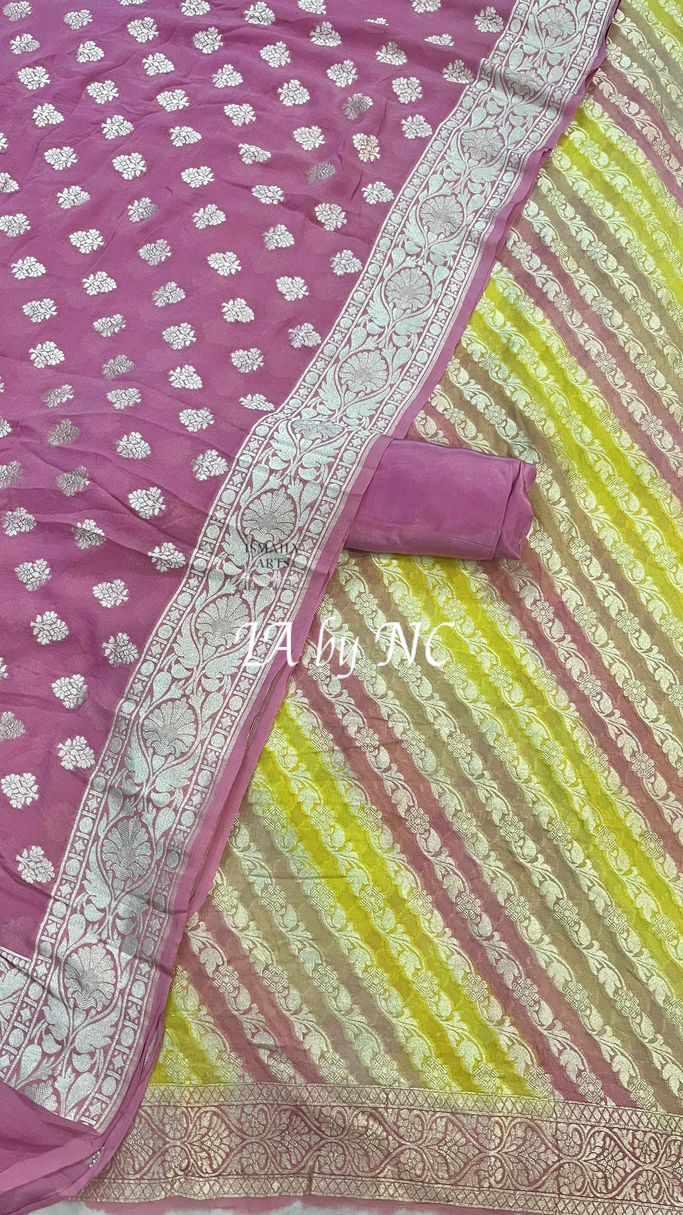 Plum Banarasi Pure Khaddi Georgette Dress Materials