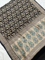 Black Banarasi Pure Khaddi Georgette Saree