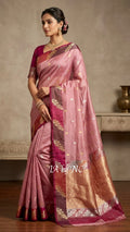 Mulberry Banarasi Pure Kora Silk Kadwa Saree