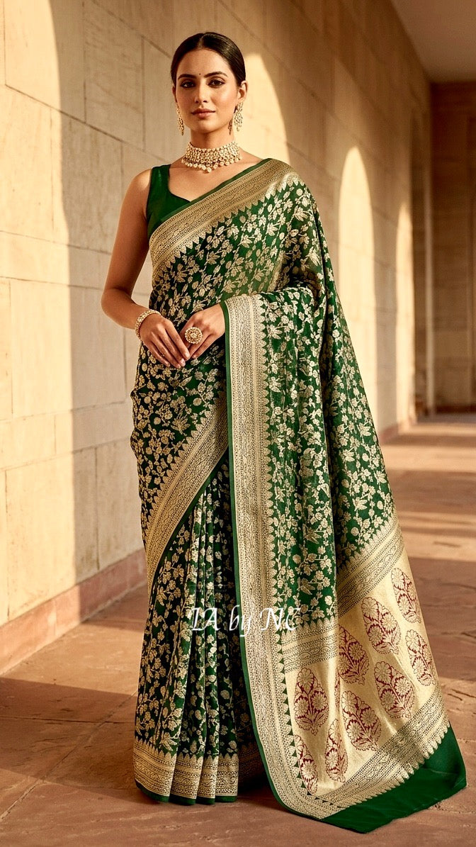 Sacramento Banarasi Pure Khaddi Georgette Saree