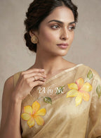 Beige Banarasi Pure Kora Organza Saree