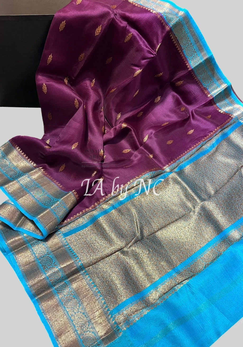 Byzantine Banarasi Pure Kora Organza Kadwa Saree